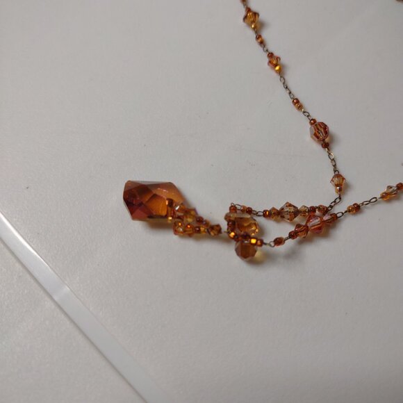 Cute 18 Inch Orange Glass Bead Necklace - Picture 3 of 13